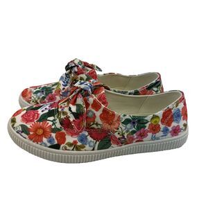 Comfortview Athletic Azani Sneaker Slip On Bright Floral Pink Bow Womens 10.5 WW